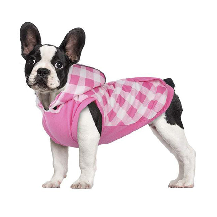 Gezellige Fleece-gevoerde Geruite Honden Hoodie | Hondenjas | Honden, kleding | Huisdierentempel