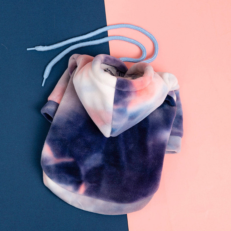 Honden hoodie in stijlvolle tie dye print