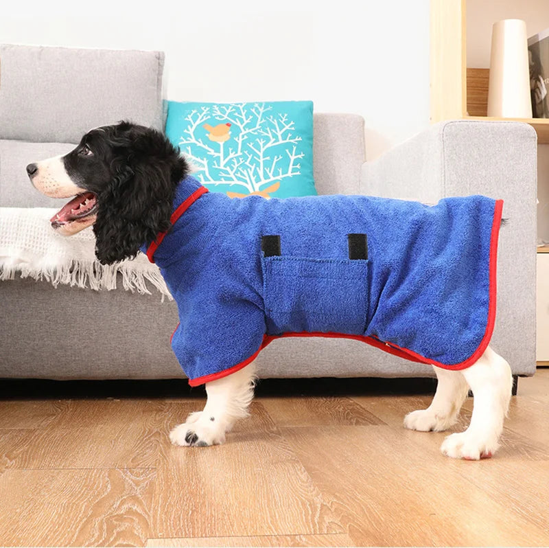 Bart | Hondenbadjas Comfort, Warmte en Stijl voor je Hond in Blauw, XS – Huisdierentempel