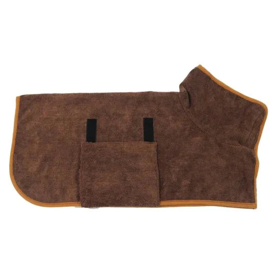 Bart | Hondenbadjas Comfort, Warmte en Stijl voor je Hond in Bruin, XS – Huisdierentempel