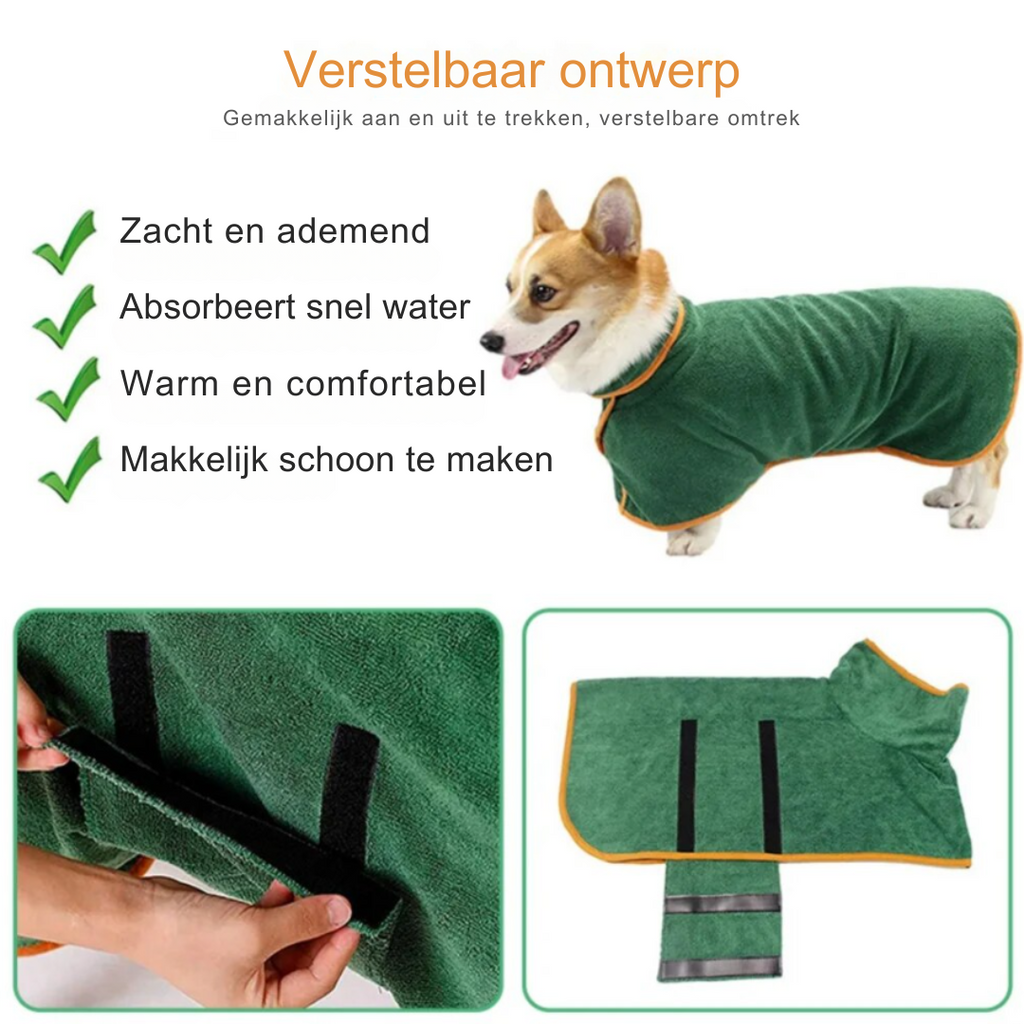 Bart | Hondenbadjas Comfort, Warmte en Stijl voor je Hond in , – Huisdierentempel