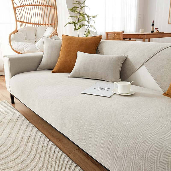 Belle | Chenille Stof Meubelbeschermer in Beige, 70x70 cm – Huisdierentempel