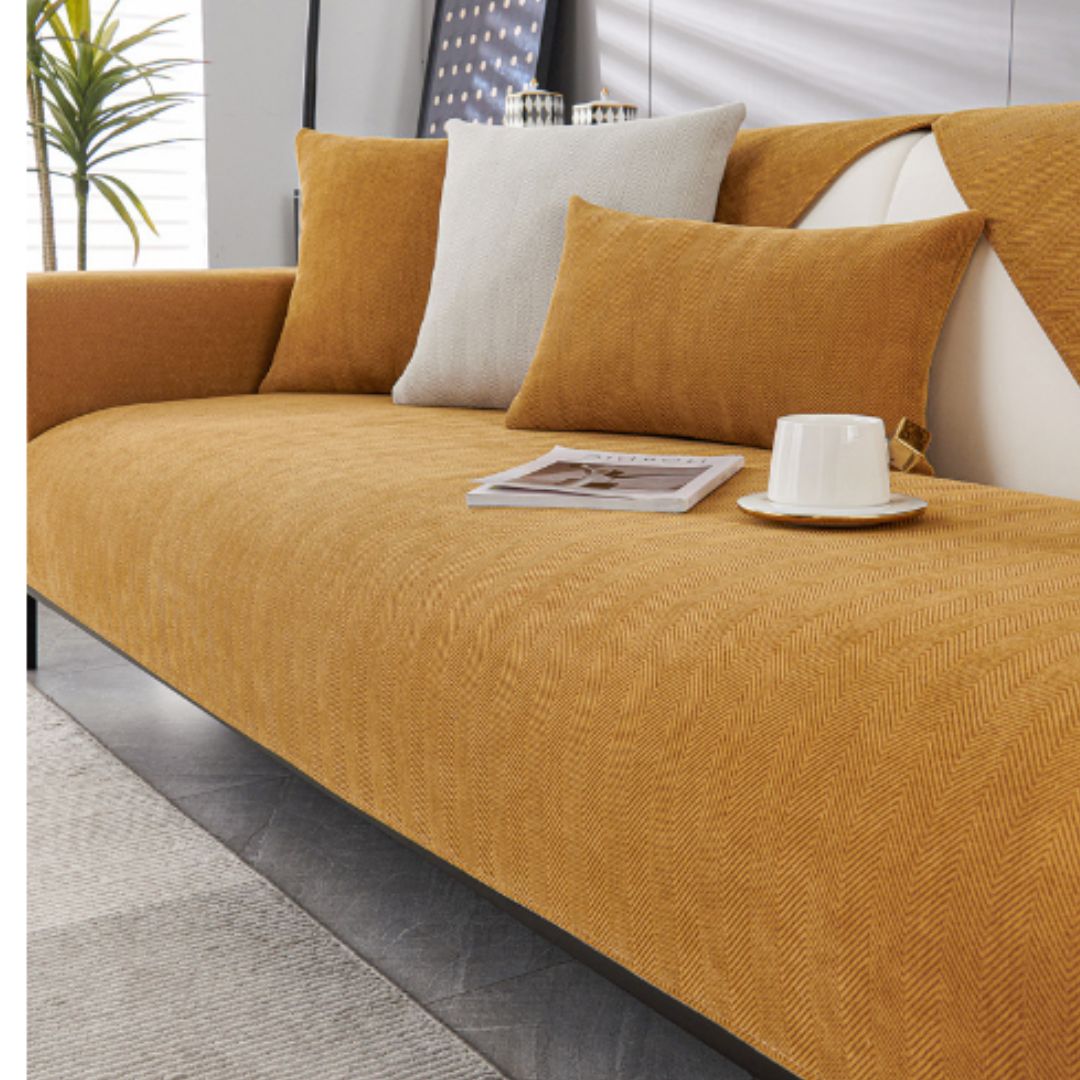 Belle | Chenille Stof Meubelbeschermer in Bruin, 70x70 cm – Huisdierentempel