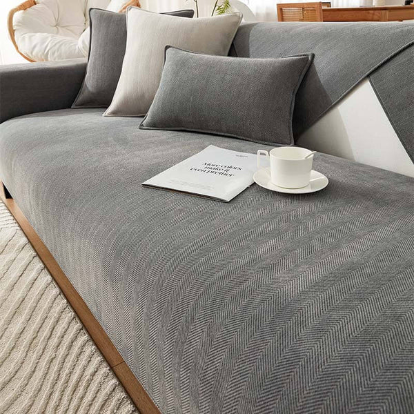 Belle | Chenille Stof Meubelbeschermer in Grijs, 70x70 cm – Huisdierentempel