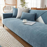 Belle | Chenille Stof Meubelbeschermer in Water blauw, 70x70 cm – Huisdierentempel
