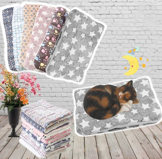 Elyse | Warm kattendekentje in Grijs & Ster, S – Huisdierentempel