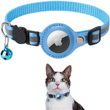 Feline Freedom™ Kattenbandje met Veiligheidsluiting | Gps tracker / Airtag houder in Hemelsblauw, Zonder gps tracker – Huisdierentempel
