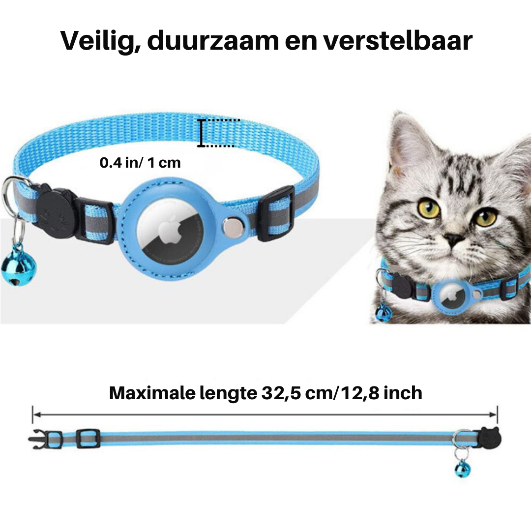 Feline Freedom™ Kattenbandje met Veiligheidsluiting | Gps tracker / Airtag houder in , – Huisdierentempel