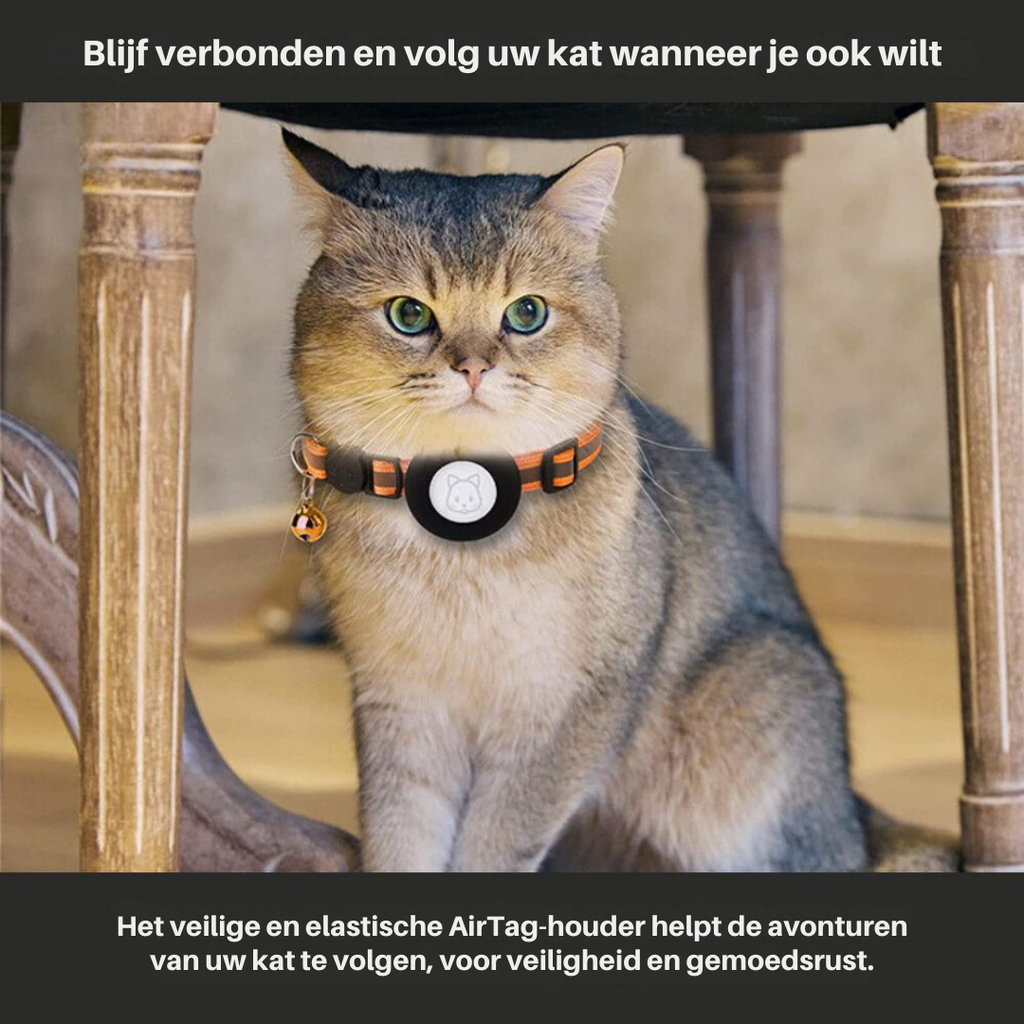 Feline Freedom™ Kattenbandje met Veiligheidsluiting | Gps tracker / Airtag houder in , – Huisdierentempel