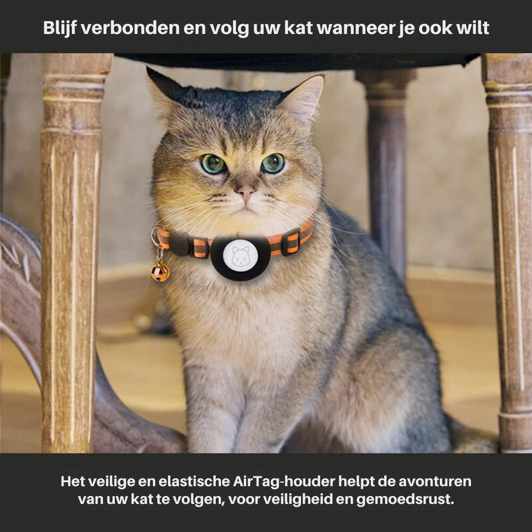 Feline Freedom™ Kattenbandje met Veiligheidsluiting | Gps tracker / Airtag houder in , – Huisdierentempel