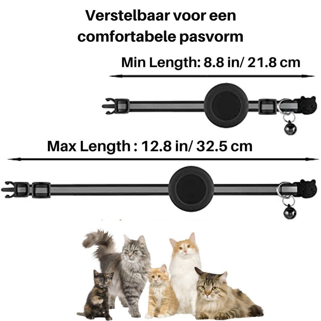Feline Freedom™ Kattenbandje met Veiligheidsluiting | Gps tracker / Airtag houder in , – Huisdierentempel