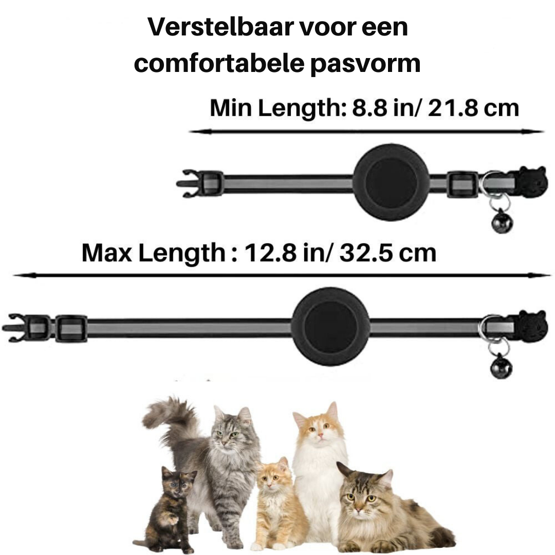 Feline Freedom™ Kattenbandje met Veiligheidsluiting | Gps tracker / Airtag houder in , – Huisdierentempel