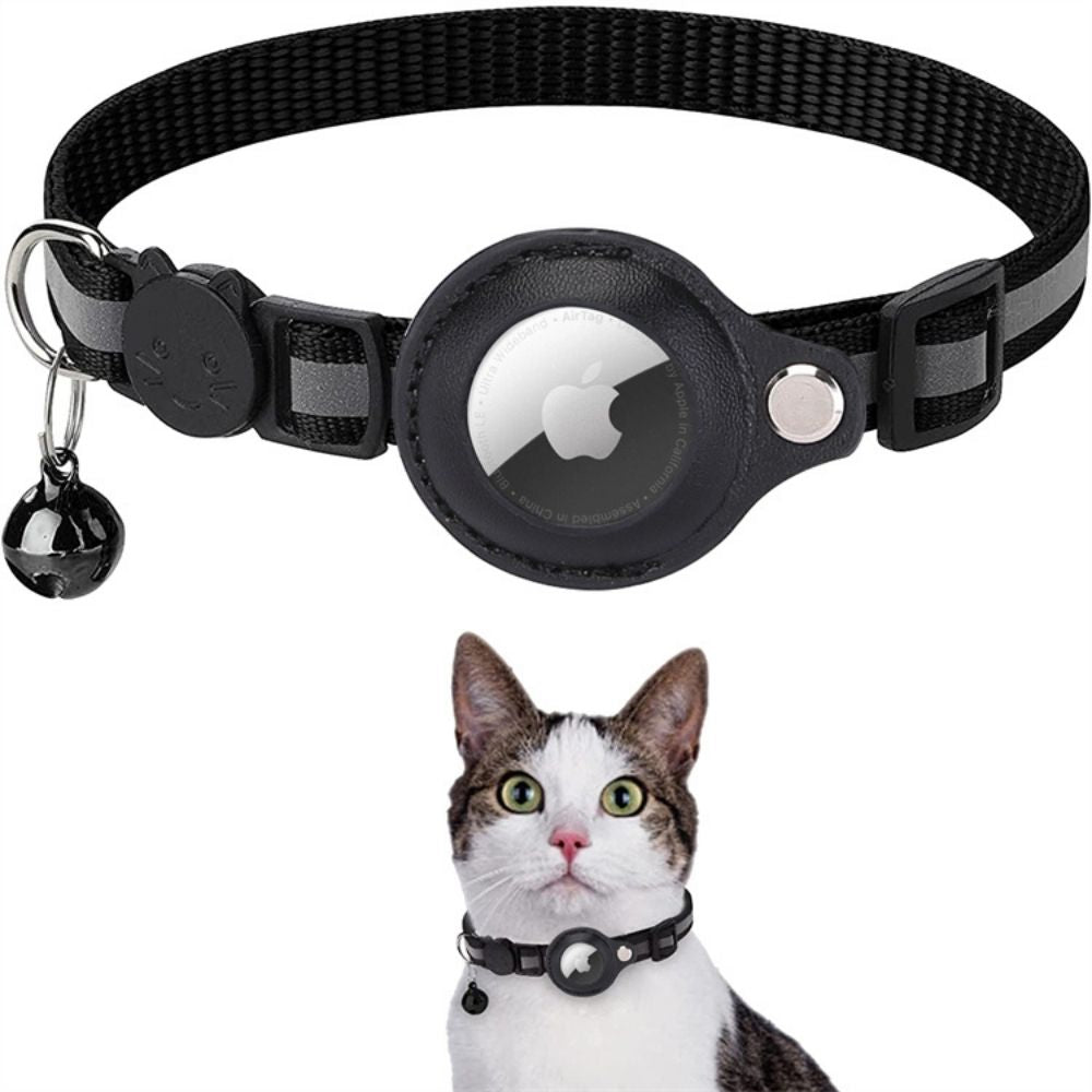 Feline Freedom™ Kattenbandje met Veiligheidsluiting | Gps tracker / Airtag houder in Zwart, Zonder gps tracker – Huisdierentempel