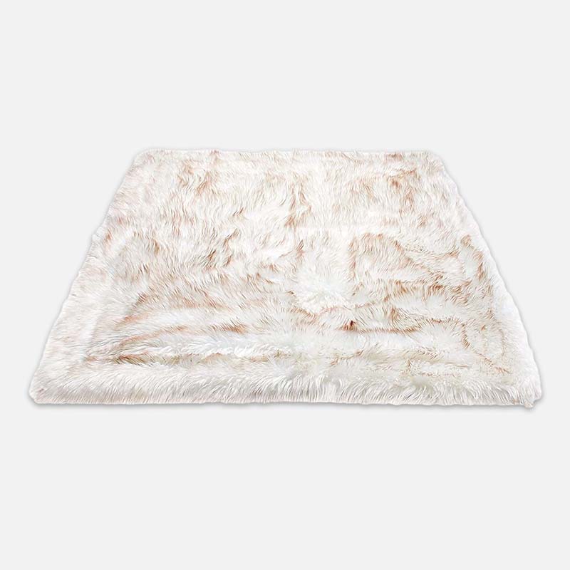 Fluffy Waterdicht Gooideken in Wit/bruin, 75X100cm – Huisdierentempel