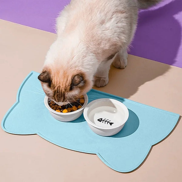 Gizmo | Siliconen onderlegger voor eet en drinkbakjes in Blauw, – Huisdierentempel