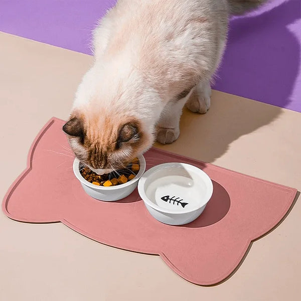 Gizmo | Siliconen onderlegger voor eet en drinkbakjes in Roze, – Huisdierentempel
