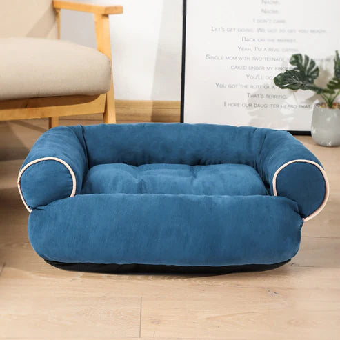 Leno | Comfortabel hondenbed in Blauw, S – Huisdierentempel