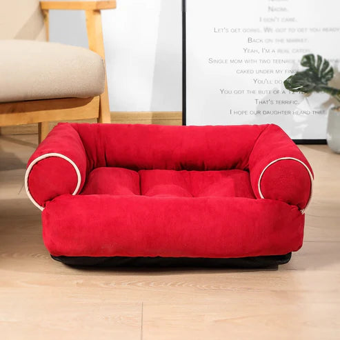 Leno | Comfortabel hondenbed in Rood, S – Huisdierentempel