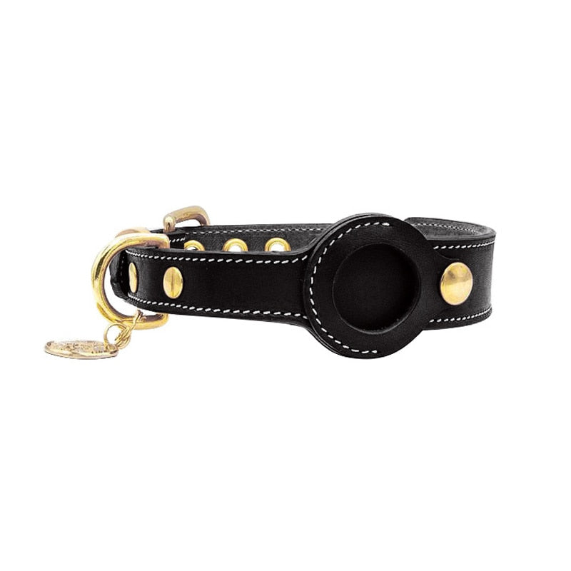 Tracdog™ - Modieuze AirTag Halsband voor Huisdieren in Zwart, S (30-37cm) – Huisdierentempel