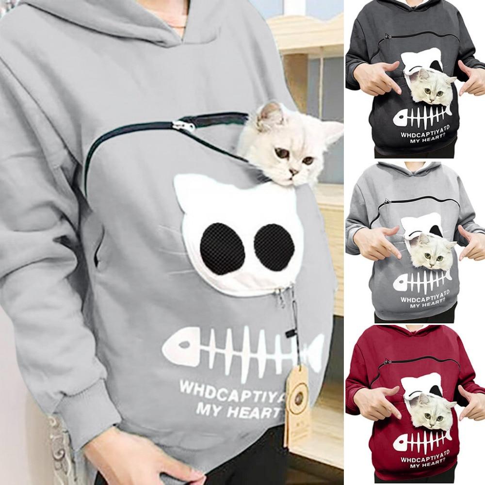 Gezellige Hoodie met Zak voor Knuffelen met Huisdieren | Katten Draagtruien | divers, Katten | Huisdierentempel