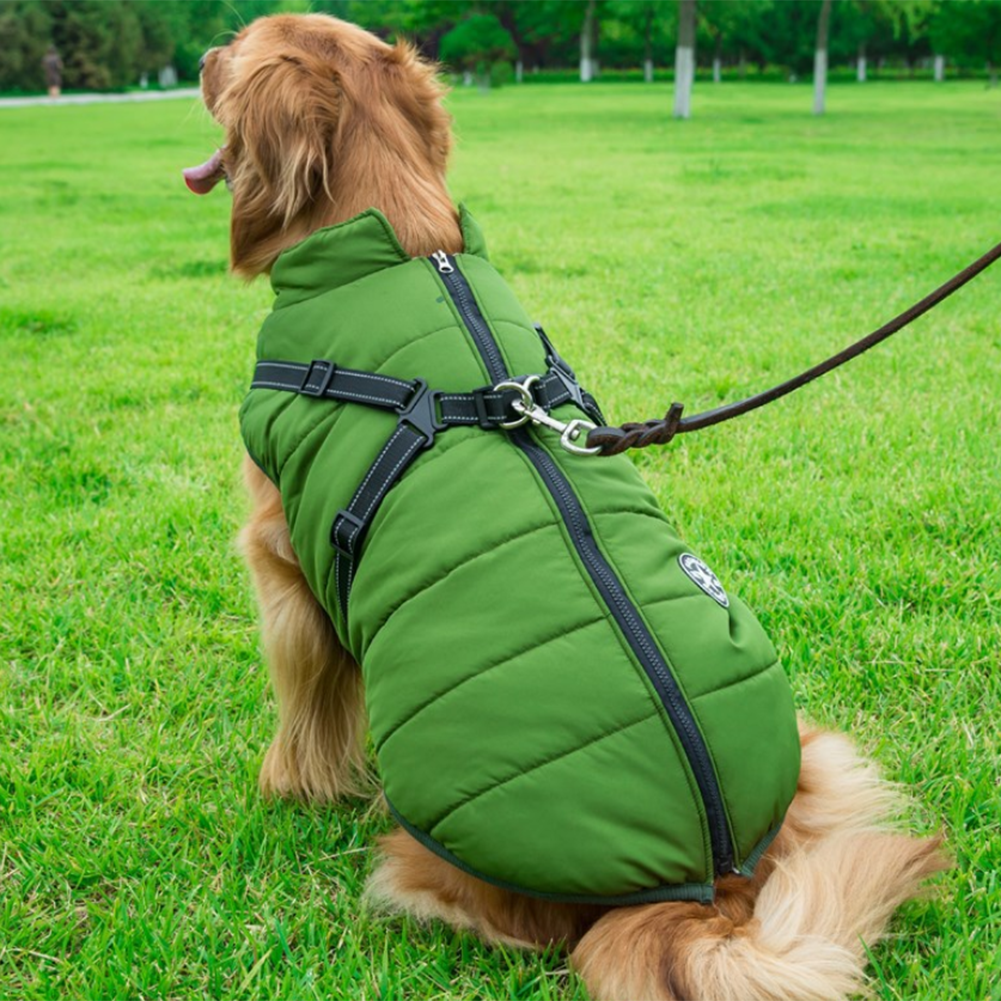 Waterdicht Groen Jas Harnas voor Actieve Honden